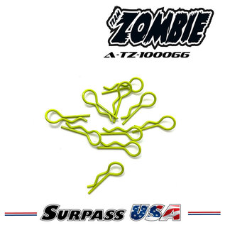 Team Zombie A-TZ-100066 Team Zombie Signature Color Body Clips 1/10 - Z-YELLOW (10)