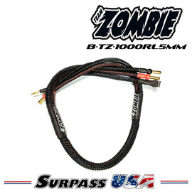 Team Zombie B-TZ-1000RL5MM Team Zombie 4mm, 5mm Tube Plug 2s-Balance 600mm 12awg Charging Cable