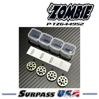Team Zombie P-TZ644952 Team Zombie Hard-Anodized Aluminum Pinion Gear 64P 49-52T (4pcs)