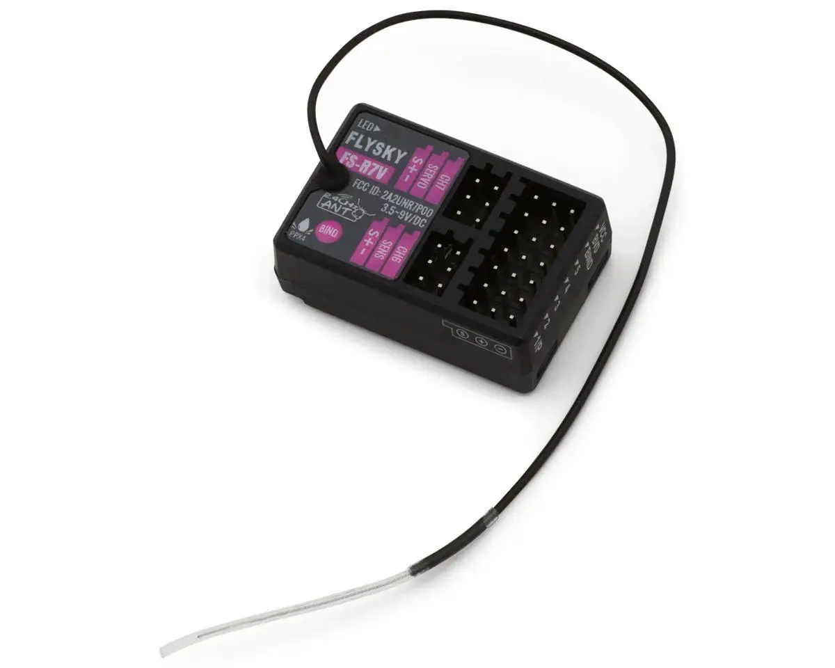 HTLNUZD Flysky FS G7P Transmetteur pour voitures et bateaux, avec contrôleur radio de surface R7P 7CH 2,4 GHz pour récepteur RC Crawler, Noir/blanc