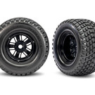Traxxas TRA10947  Black Rear Funco Wheels & Gravix Tires (2)