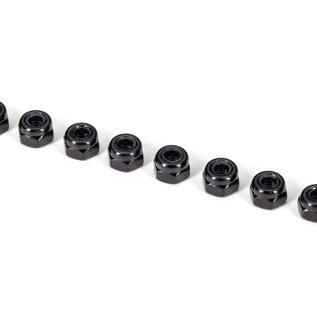Traxxas TRA2745X Nuts, 3mm nylon locking Black (8)