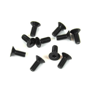 Tekno RC TKR1343 – M4x10mm Flat Head Screws (black, 10pcs)