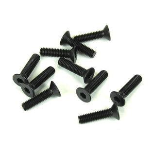 Tekno RC TKR1346 – M4x15mm Flat Head Screws (black, 10pcs)