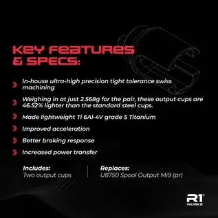 R1wurks 900246 R1WURKS Titanium Spool Output, Mi9
