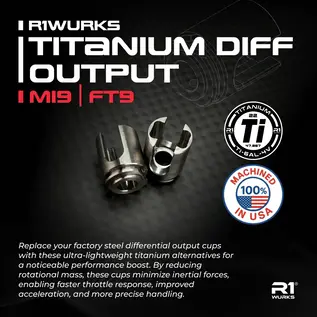 R1wurks 900245 R1WURKS Titanium Diff Output, Mi9, FT9