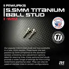 R1wurks 900179-6 R1WURKS 5.5mm Titanium Ball Stud 6mm, -1mm