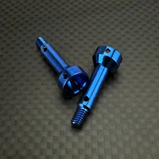 R1wurks 900177-1 R1WURKS (B74 / B84 Series) Ultra Lightweight Front CVA Axle, Titanium (Blue)