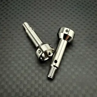 R1wurks 900177 R1WURKS (B74 / B84 Series) Ultra Lightweight Front CVA Axle, Titanium (Silver)