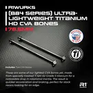 R1wurks 900205 R1WURKS (B84 Series) Ultra-lightweight Titanium HD CVA Bones, 78.5mm