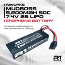 R1wurks 030026-1 R1WURKS Mudboss 5,200mah 50c 7.4V 2s LIPO Graphene Battery w/ XT90