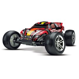 Traxxas TRA44096-3  Silver Red Nitro Rustler w/ TSM RTR