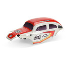 Proline Racing PRO368000T2  Class 1 VW Bug Red Race Body Conversion Kit and Flat Iron M/T Tires Mounted 7mm Black Diablo (4) for ARRMA TYPHON GROM
