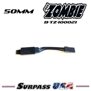 Team Zombie B-TZ-100021 Team Zombie 50mm Ultra -Flex Interlock Extension JR Male to Futaba Female Cord Option