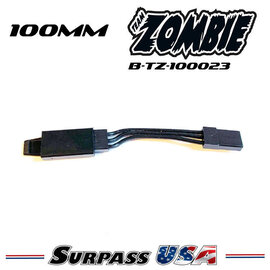 Team Zombie B-TZ-100023 Team Zombie 100mm Ultra -Flex Interlock Extension JR Male to Futaba Female Cord Option