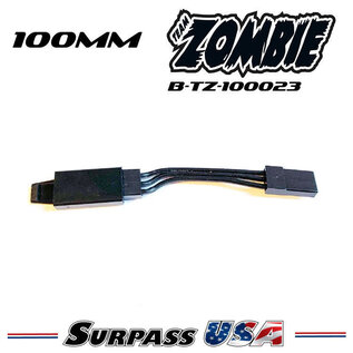 Team Zombie B-TZ-100023 Team Zombie 100mm Ultra -Flex Interlock Extension JR Male to Futaba Female Cord Option