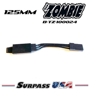Team Zombie B-TZ-100024 Team Zombie 125mm Ultra -Flex Interlock Extension JR Male to Futaba Female Cord Option