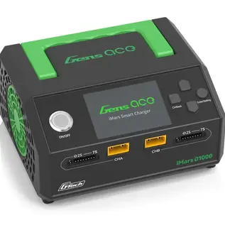 Gens Ace GEAD1000-UB  Gens Ace D1000 G-Tech Smart Dual AC Charger (7S/25A) (AC-1000W)