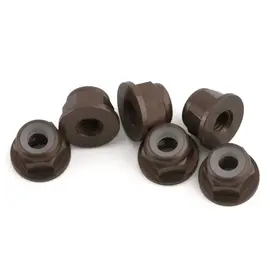 1UP Racing 1UP870903  7075 Aluminum Flanged Locknuts, M3, Gunmetal, (6)