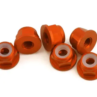1UP Racing 1UP870603  7075 Aluminum Flanged Locknuts, M3, Orange, (6)