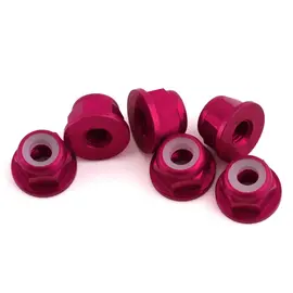 1UP Racing 1UP870403  7075 Aluminum Flanged Locknuts, M3, Hot Pink, (6)