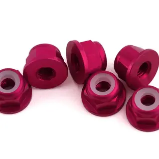 1UP Racing 1UP870403  7075 Aluminum Flanged Locknuts, M3, Hot Pink, (6)