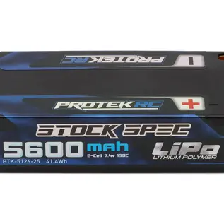 Protek RC PTK-5126-25 ProTek RC 2S 150C Low IR Si-Graphene "Stock Spec" Shorty LiPo Battery (7.4V/5600mAh) (ROAR Approved)