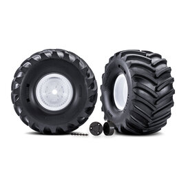 Traxxas TRA7689   White X-Monster Wheels w/ Terra Groove Tires (2) for X-MAXX