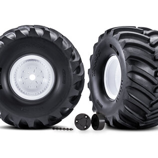Traxxas TRA7689   White X-Monster Wheels w/ Terra Groove Tires (2) for X-MAXX