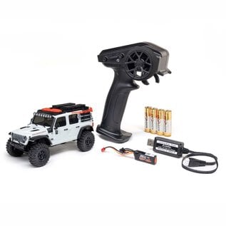 Axial Racing AXI-2261T2  1/30 SCX30 Jeep Wrangler JLU 4X4 RTR Brushed Rock Crawler (Battery & Charger Included), White
