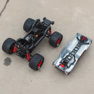 Arrma ARA2137T1  1/16 QUAKE GROM 4X4 RTR Brushed Monster Truck (Battery & Charger Included), Red