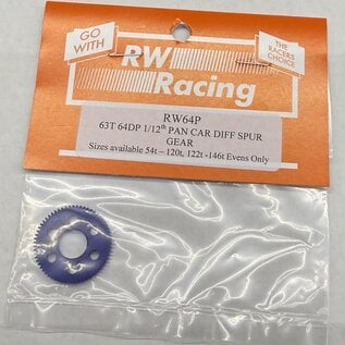 RW RW63BLU  63T Blue Pan Car Spur Gear cars style spools RW 64P