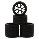 Excelerate RC XCE-3025.2  R12 1/12 Front & Rear Pan Car Rubber Pre-Mounted Tires Set (Black)