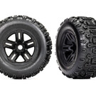 Traxxas TRA9672  3.8" Black 5-Spoke Wheels & Sledgehammer Tires (2)