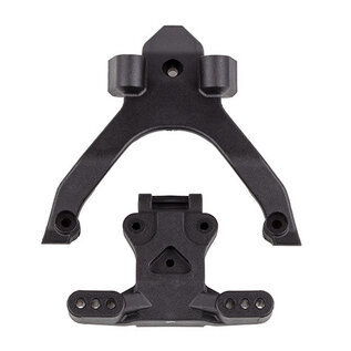 Team Associated ASC92404  RC10B7 FT Top Plate and Ballstud Mount, carbon