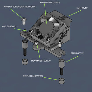 FABTEK A1225UFM  Awesomatix A12 25mm Universal Fan Mount Kit