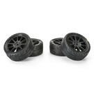 Proline Racing PRO1032010  1/14 Vector Tire MTD 12mm Black Velocity Wheel (4): ARRMA TYPHON GROM