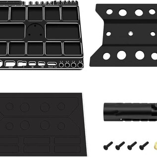Surpass Hobby USA DTCS01002B Surpass USA 1/10, 1/8 Aluminum Adjustable Rotating Car Stand (Blue)