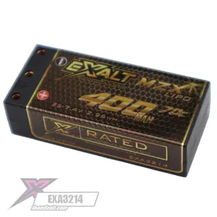 EXALT EXA3214  X-Rated 2S 7.4V/400mAh 70C Mini Z Shorty Lipo Battery