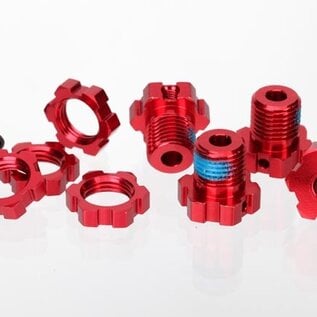 Traxxas TRA5353R  17 mm Red Aluminum Splined Wheel Hubs & Nuts (4)