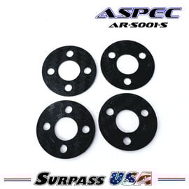 ASPEC Racing AR-S001-S ASPEC Spur Gear Spacer Set 0.5mm & 1mm (3 & 4 Hole Pattern) 4pcs