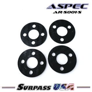ASPEC Racing AR-S001-S ASPEC Spur Gear Spacer Set 0.5mm & 1mm (3 & 4 Hole Pattern) 4pcs