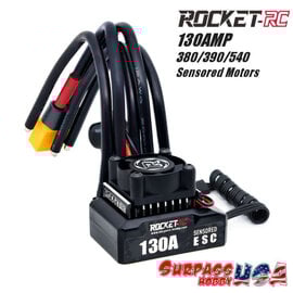 Surpass Hobby USA SP-600001-15 Rocket-RC 1/10 130Amp ESC with XT60 Plug includes Program Card