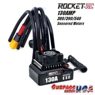 Surpass Hobby USA SP-600001-15 Rocket-RC 1/10 130Amp ESC with XT60 Plug includes Program Card