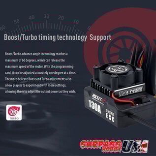 Surpass Hobby USA SP-600001-15 Rocket-RC 1/10 130Amp ESC with XT60 Plug includes Program Card