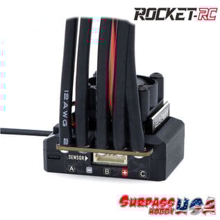 Surpass Hobby USA SP-600001-15 Rocket-RC 1/10 130Amp ESC with XT60 Plug includes Program Card