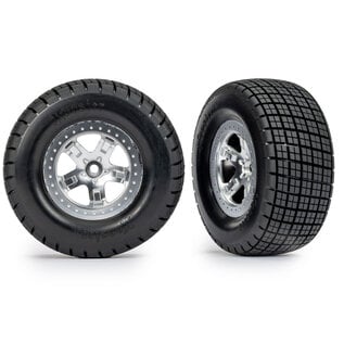 Traxxas TRA10475  Hoosier Mounted Rear Tires on Satin Wheels (2) Slash Modified