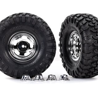Traxxas TRA8159X  2.2" Slotted Chrome Wheels & Canyon Trail Tires (2)
