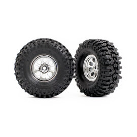 Traxxas TRA9873  Pre-mounted 1" Chrome Wheels w/ MT Baja Pro Tires (2)  TRX-4M