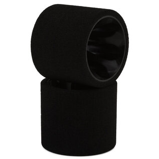 JACO JAC2812-B  Mint Jaco 1/12 Foam Rear Tires Mounted On "Prism" Black Wheels (2)